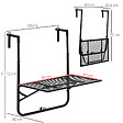 OUTSUNNY - Table suspendue de balcon pliable dim. plateau 60L x 40l cm hauteur réglable 57-72H cm métal époxy noir - vignette