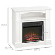 HOMCOM - Cheminée électrique XL style classique chic 1800 W  effet flammes LED minuterie température luminosité réglables télécommande fournie blanc - vignette