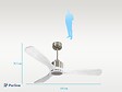 PURLINE - Ventilateur de plafond Réversible  Thermostat Dimmable Wifi Moteur à courant continu Toits en pente Télécommande Lumière à trois tons Hypersilence Mémoire - vignette
