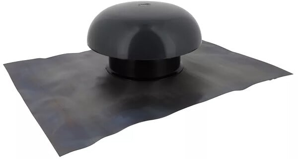 NICOLL - Chapeau de ventilation avec collerette d'étanchéité - Diamètre : 125 mm - Couleur : Marron - Collerette 450 x 330 mm - large