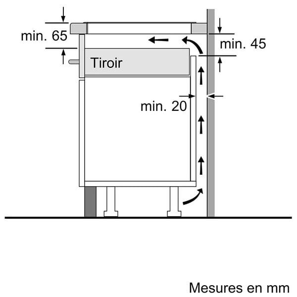 BOSCH - table de cuisson à induction 60cm 3 feux noir - PUJ611BB5E - large