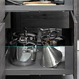 EMUCA - Tiroir Extérieur Vertex 40kg côtés en verre 178mm de haut, 500mm de profondeur, Acier & Aluminium et Verre, Gris Anthracite - vignette