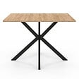 ID MARKET - Table à manger rectangle ALIX 6 personnes pied araignée bois et noir 110 cm - vignette