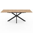 ID MARKET - Table à manger extensible rectangle ALIX 6-10 personnes bois et noir 160-200 cm - vignette