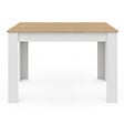 ID MARKET - Table à manger rectangle ROZY 4 personnes blanc plateau façon hêtre 110 cm - vignette