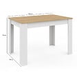 ID MARKET - Table à manger rectangle ROZY 4 personnes blanc plateau façon hêtre 110 cm - vignette
