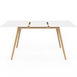 ID MARKET - Table scandinave extensible rectangle INGA 4-8 personnes blanche 110-150 cm - vignette