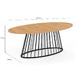 ID MARKET - Table à manger ovale YUNA 10 personnes plateau bois et pied filaire en métal noir 200 cm - vignette