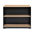 ID MARKET - Table de bar îlot JUNO bois noir et plateau façon hêtre - vignette