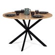 ID MARKET - Table à manger ronde ALIX 6 personnes pied araignée bois et noir 110 cm - vignette