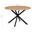 ID MARKET - Table à manger ronde ALIX 6 personnes pied araignée bois et noir 110 cm - vignette