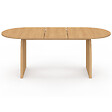 ID MARKET - Table à manger extensible japandi ovale EDITH 6-10 personnes en bois façon hêtre 160 - 200 cm - vignette