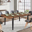 ID MARKET - Table à manger rectangle AUSTRIA 10 personnes bois pied épingle 200 cm - vignette