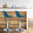 ID MARKET - Lot de 2 tabourets de bar KARL design bleu canard - vignette