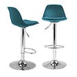 ID MARKET - Lot de 2 tabourets de bar KARL design bleu canard - vignette