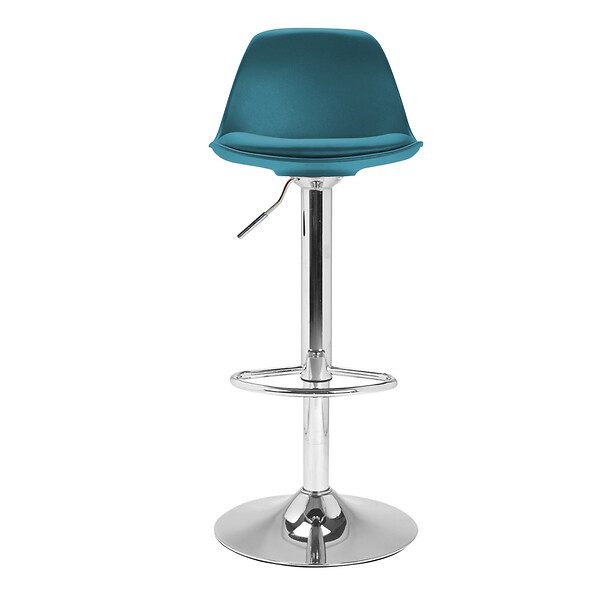 ID MARKET - Lot de 2 tabourets de bar KARL design bleu canard - large