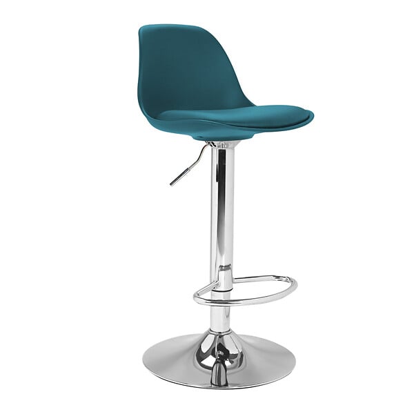 ID MARKET - Lot de 2 tabourets de bar KARL design bleu canard - large