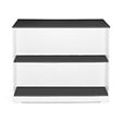 ID MARKET - Table de bar îlot JUNO bois blanc et plateau gris - vignette