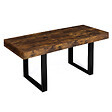 ID MARKET - Table à manger extensible rectangle PHOENIX 4-8 personnes bois effet vieilli et noir 160-200 cm - vignette
