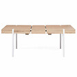 ID MARKET - Table à manger extensible rectangle AUSTRIA 6-10 personnes bois pied épingle blanc 160-200 cm - vignette