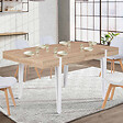 ID MARKET - Table à manger extensible rectangle AUSTRIA 6-10 personnes bois pied épingle blanc 160-200 cm - vignette
