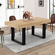 ID MARKET - Table à manger extensible rectangle PHOENIX 4-6 personnes bois et noir 120-160 cm - vignette