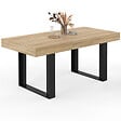 ID MARKET - Table à manger extensible rectangle PHOENIX 4-6 personnes bois et noir 120-160 cm - vignette