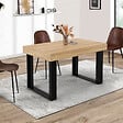 ID MARKET - Table à manger extensible rectangle PHOENIX 4-6 personnes bois et noir 120-160 cm - vignette