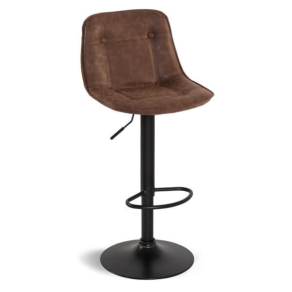 ID MARKET - Lot de 4 tabourets de bar DENVER marron vintage - large