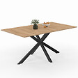 ID MARKET - Table à manger rectangle ALIX 8 personnes pied araignée bois et noir 160 cm - vignette
