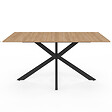 ID MARKET - Table à manger rectangle ALIX 8 personnes pied araignée bois et noir 160 cm - vignette