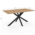 ID MARKET - Table à manger rectangle ALIX 8 personnes pied araignée bois et noir 160 cm - vignette