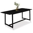 ID MARKET - Table à manger extensible rectangle DELSON 6-10 personnes design industriel 160-200 cm - vignette