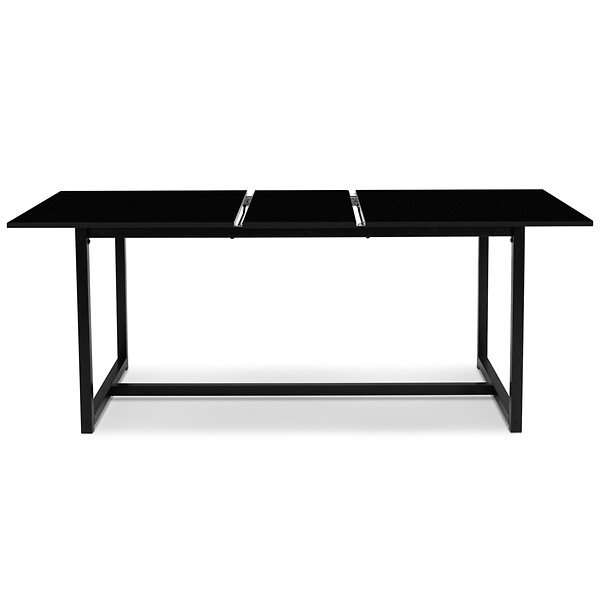 ID MARKET - Table à manger extensible rectangle DELSON 6-10 personnes design industriel 160-200 cm - large