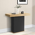 ID MARKET - Table console extensible EDEN 10 personnes 235 cm bois et noir - vignette