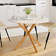 ID MARKET - Table à manger ronde ALIX 6 personnes pied araignée bois plateau blanc GISELE 110 cm - vignette