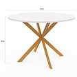 ID MARKET - Table à manger ronde ALIX 6 personnes pied araignée bois plateau blanc GISELE 110 cm - vignette