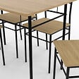 ID MARKET - Ensemble table ANGIE 4 personnes + 4 chaises bois et métal noir - vignette