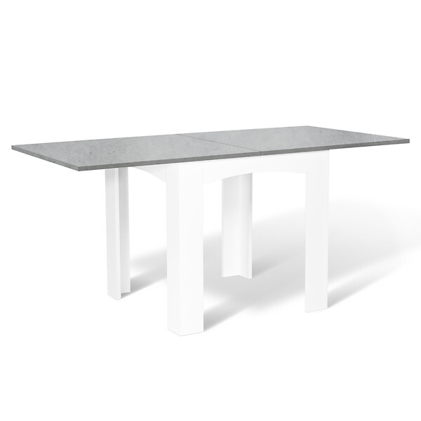 ID MARKET - Table à manger extensible rectangle DONA 4-8 personnes plateau effet béton 80-160 cm - large