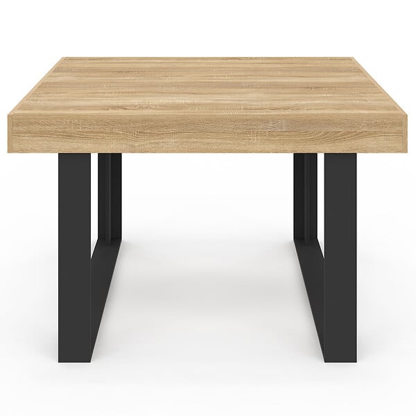 ID MARKET - Table à manger carrée PHOENIX 6 personnes bois et noir 120 cm - large