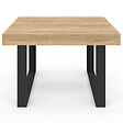 ID MARKET - Table à manger carrée PHOENIX 6 personnes bois et noir 120 cm - vignette