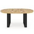 ID MARKET - Table à manger extensible ronde PHOENIX 4-6 personnes bois et noir 110-150 cm - vignette