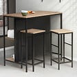 ID MARKET - Ensemble table de bar îlot DETROIT et 2 tabourets design industriel - vignette