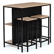ID MARKET - Ensemble table de bar îlot DETROIT et 2 tabourets design industriel - vignette