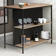 ID MARKET - Ensemble table de bar îlot DETROIT et 2 tabourets design industriel - vignette