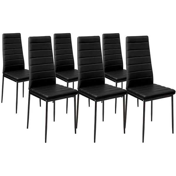 ID MARKET - Ensemble table à manger GEORGIA 140 cm imitation hêtre et noire et 6 chaises ROMANE noires - large