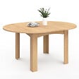 ID MARKET - Table à manger extensible ronde DONA 4-8 personnes façon hêtre 110-150 cm - vignette