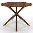 ID MARKET - Table à manger ronde ALIX 6 personnes pied araignée noyer 110 cm - vignette