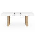 ID MARKET - Table à manger extensible rectangle PHOENIX 4-8 personnes blanc pieds bois 160-200 cm - vignette