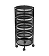 5 FIVE SIMPLY SMART - Resserre de cuisine 4 Paniers rotatifs sur roues en Métal Noir H 76 cm - vignette